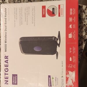 Netgear N600 Dual Band Router with Black and Purple Accents